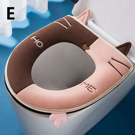 Wuyue Hua Housse De Siège De Toilette 3 Pièces Épaisses Avec Poignée - Ovale Multicolore