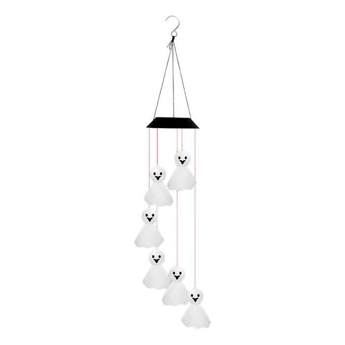 9 Pièces Kit Carillon Éolien Halloween DIY - Décorations Bois Suspendues Chauve-Souris Citrouille Fantôme Pour Enfants
