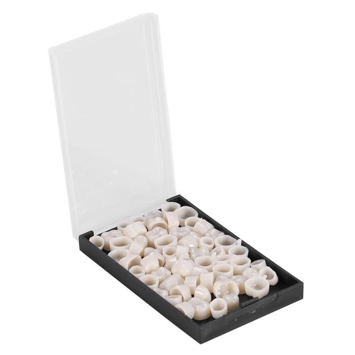 50pcs / boîte Couronne dentaire dents de molaire couronne de résine de soins bucco-dentaires réalistes temporaires dos dents-DBA