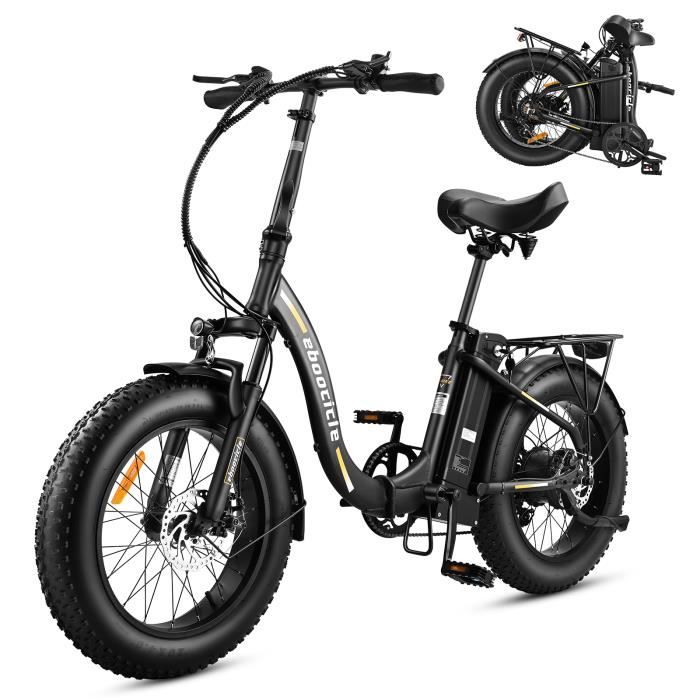 Vélo électrique pliable pour adultes- Moteur 250W, batterie amovible 36V 13AH, double amortisseur, autonomie de 100 km
