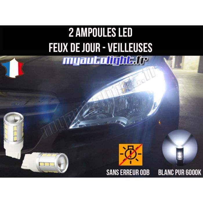 Pack feux de jour veilleuses led blanc xenon pour Opel Mokka