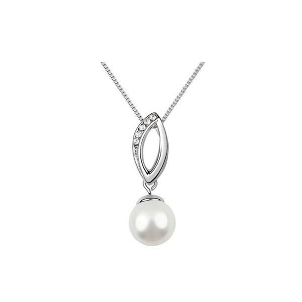 Pendentif Perle et Cristal Blanc