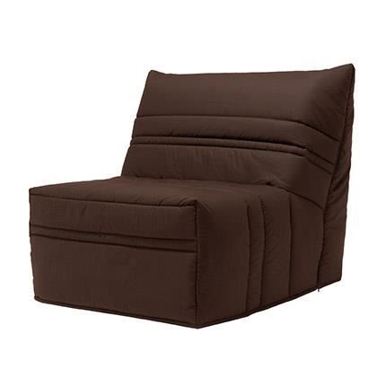 Banquette-lit accordéon 90cm mousse 26kg uni chocolat