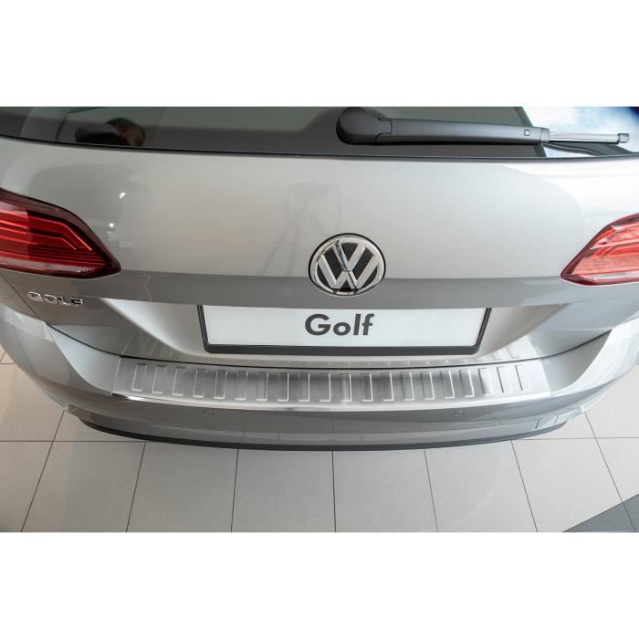 Protection de seuil de coffre chargement en acier pour VW Golf VII Variant 2017- [Argent brossé]