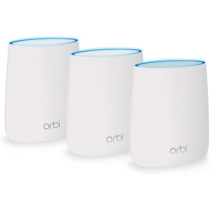 REPETEUR DE SIGNAL NETGEAR Systegraveme WiFi Mesh TriBandes Orbi RBK23 AC2200 pack de 3 un WiFi partout dans la maison WiFi beau208