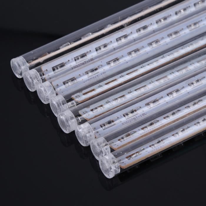 Cikonielf Lumières de tube 8 pièces / ensemble 30 cm météore tube de pluie lumières 144 LED lumineux chute de chaîne lampes