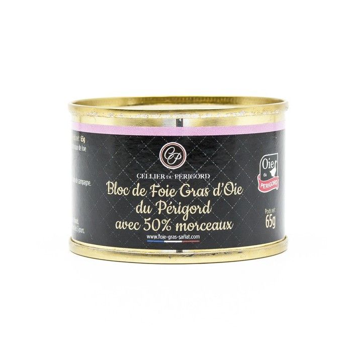 Bloc de Foie Gras d'Oie du Périgord avec 50% de Morceaux 65g
