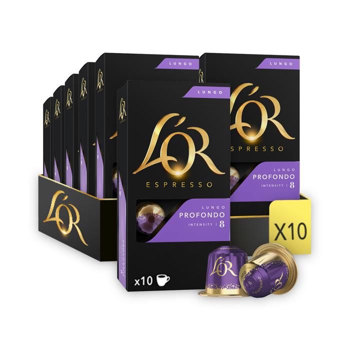 L'Or Espresso Café - 40 Capsules Lungo Profondo Intensité 8 - Compatibles Nespresso®*