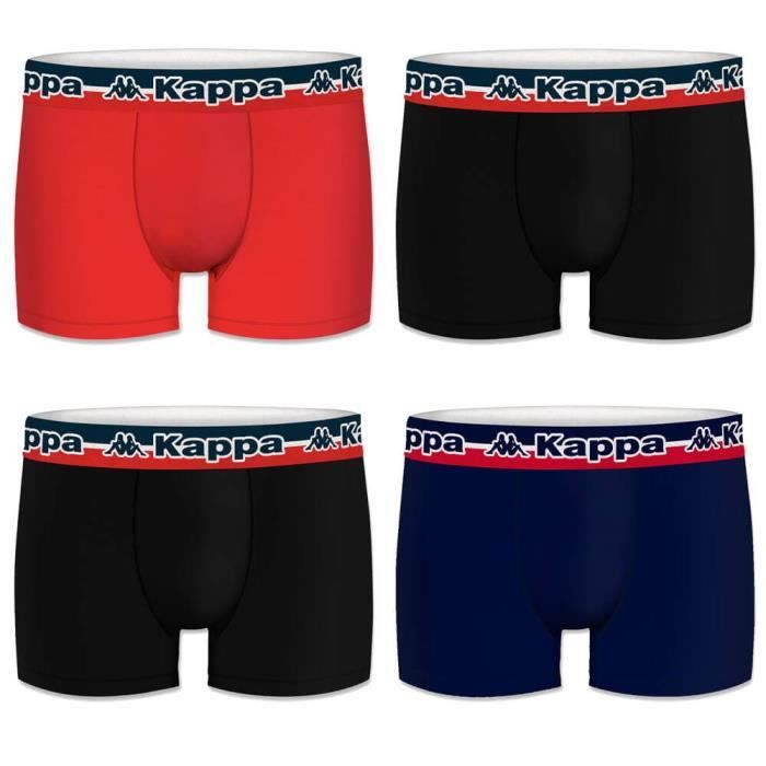Lot de 4 Boxers Kappa Homme Coton Tri - KAP/1BCX2/TRI/AS2/RED/02