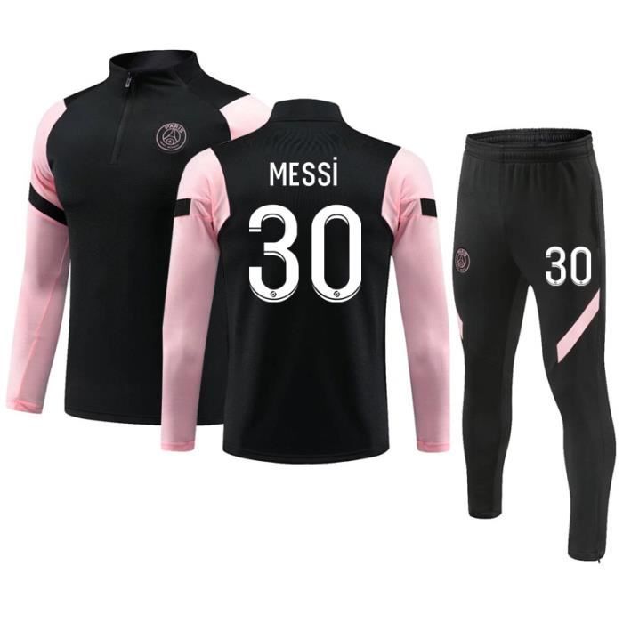 Maillot de Football Paris 2020-2021 Collection de Paris 30 Messi Survêtement de Entraînement Tenue de Training Noir pour Adulte