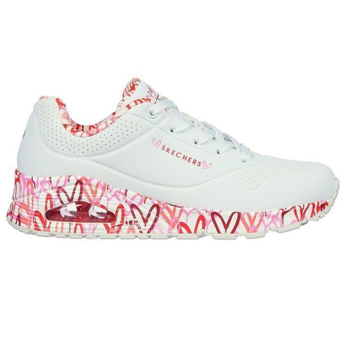Skechers Uno-Loving Love 155506-WRPK, Femme, Blanc, sneakers