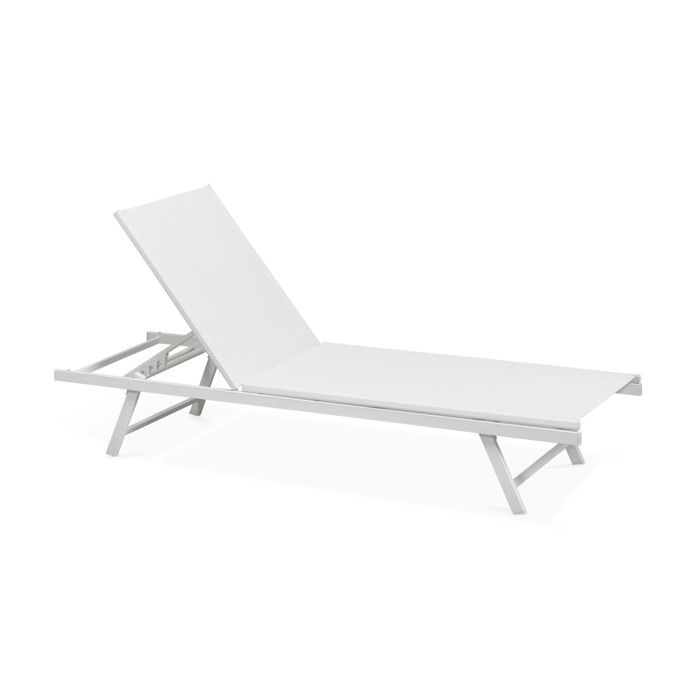Bain de soleil inclinable en 5 positions - assise en textilène
