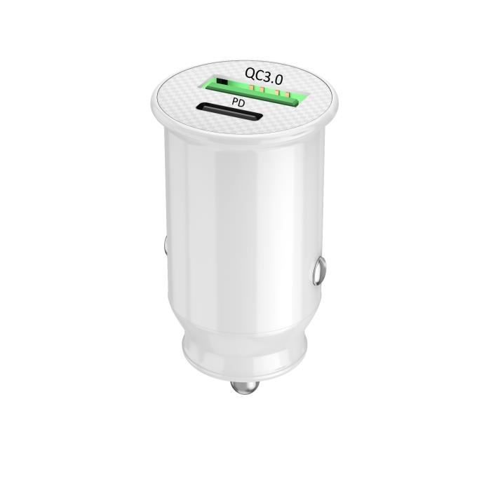Chargeur Voiture Rapide 30W PD & QC 3.0 pour Oppo Find X5 Lite Ultra-compact et puissant - Doubles Ports
