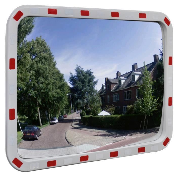vidaXL Miroir de trafic convexe rectangulaire 60x80cm et réflecteurs