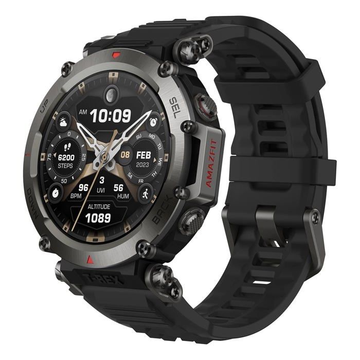 Montre intelligente - AMAZFIT - T-Rex Ultra - Acier inox 316L - GPS double bande L1/L5 - Étanche plongée 30 m Montre intelligente - AMAZFIT - T-Rex Ultra - Acier inox 316L - GPS double bande L1/L5 - Étanche plongée 30 m