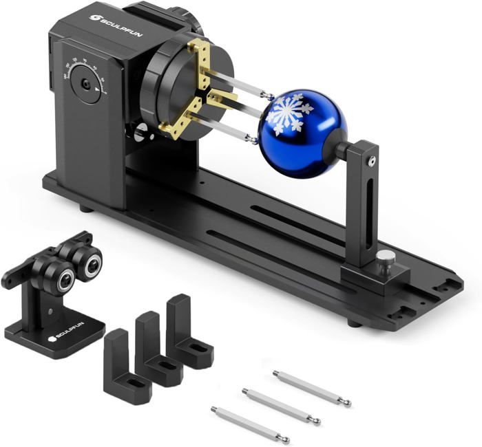 SCULPFUN RA Pro Graveur laser Rouleau rotatif  module rotatif à 180° pour cylindres boîtes barres billes et bagues