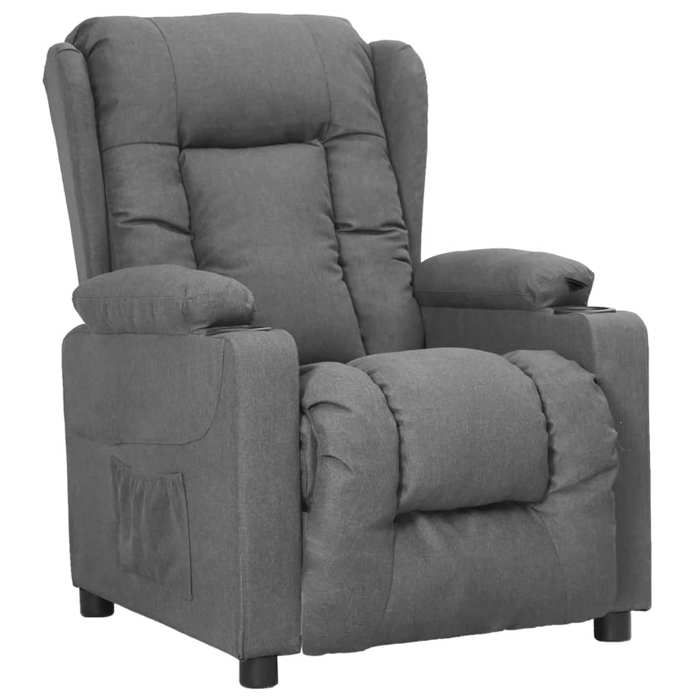vidaXL Fauteuil Inclinable Chaise avec Dossier et Repose-pied Réglables Siège de Salle de Séjour Salon Intérieur Gris 339048