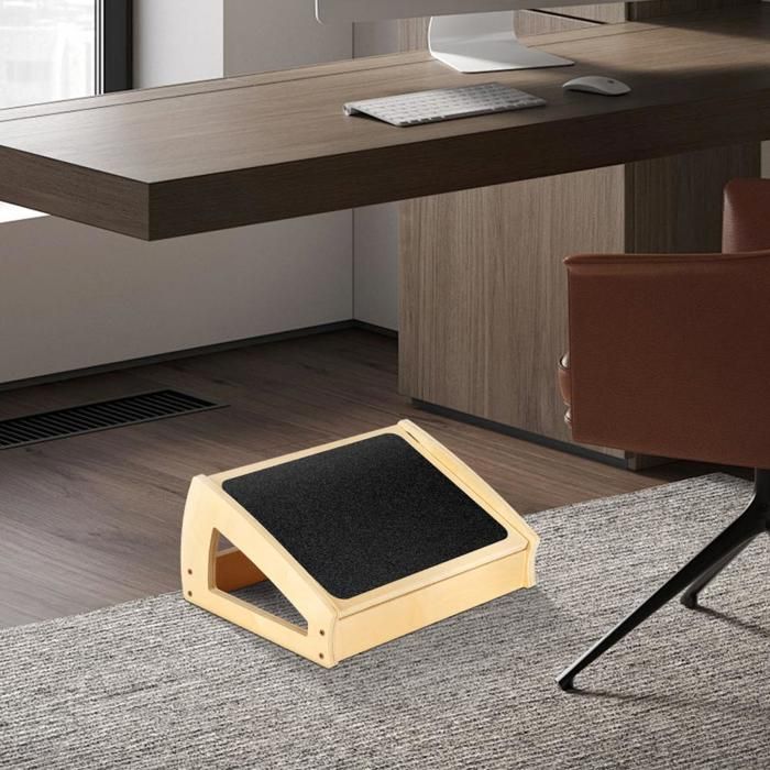 Repose-Pieds En Bois MSZERONE Antidérapant Avec Surface EVA - Jusqu'à 200kg - Ergonomique Bureau