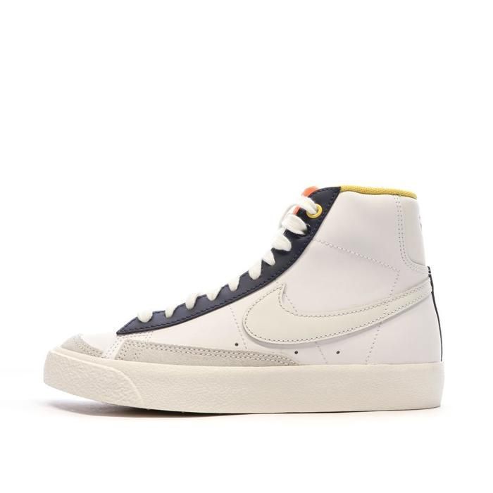 Nike Baskets Blanche/Marine Garçon Nike Blazer Mid 77