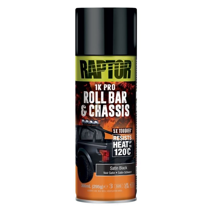 Peinture barre stabilisatrice et châssis noir satiné haute température 366ml Raptor
