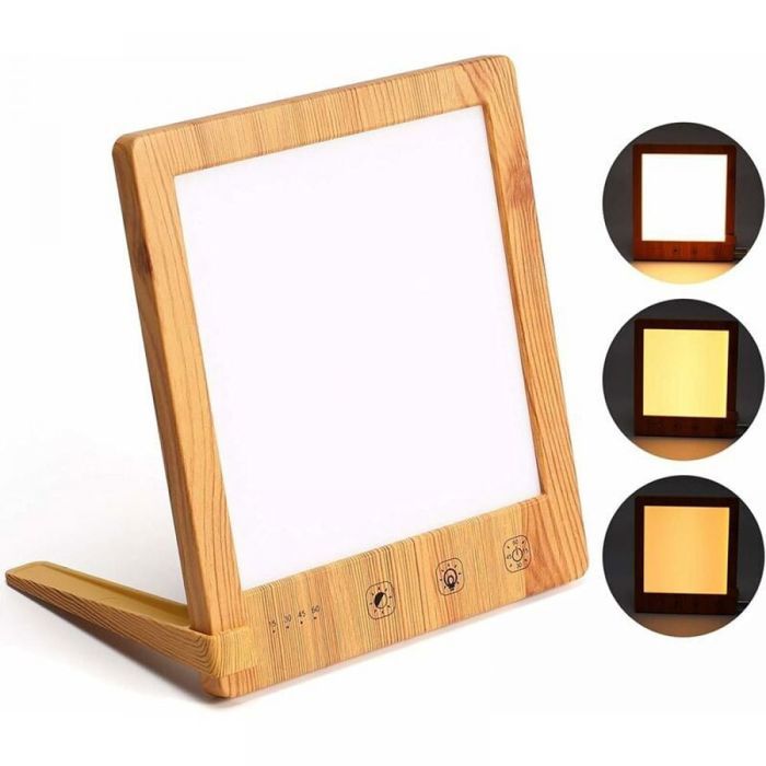 Lampe de luminothrapie 10000 lux LED tactile pour la maison ou le bureau option solaire Label