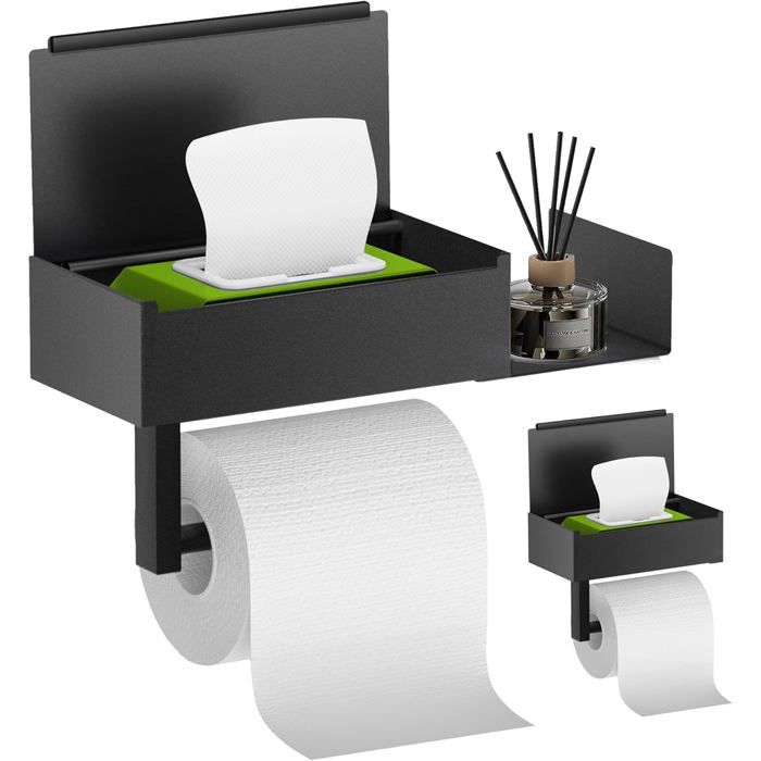 Dérouleur Papier Toilette MINIMALI – Fabrication Française, Design Moderne Avec Tablette Smartphone