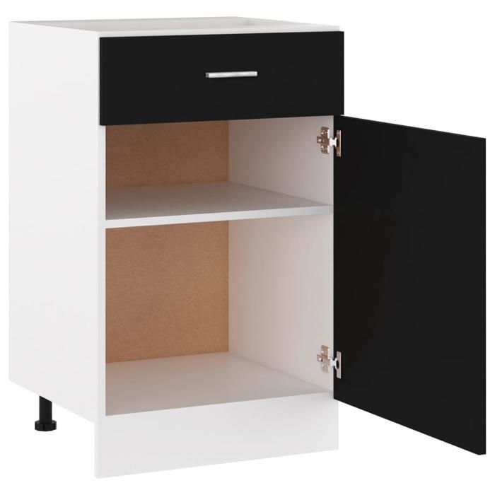 Promotion mai * Armoire de plancher à tiroir Lyon - Buffet de cuisine - Noir 50x46x81 5 cm EU9187801221