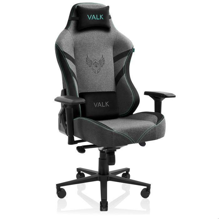 FREYA - Chaise Gaming Tissu Respirant Ergonomique Accoudoirs 4D Inclinable Piston Classe 4 - Gris Atomique