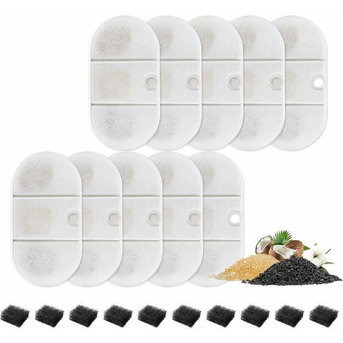 Comparer les prix de Filtres pour fontaine à eau - Petlibro - Capsule 21 L - Lot de 10 - Filtration quadruple - Compatible PLWF002