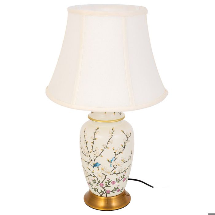 Lampe de table en céramique blanche D33x55 Lampe de table en céramique blanche D33x55