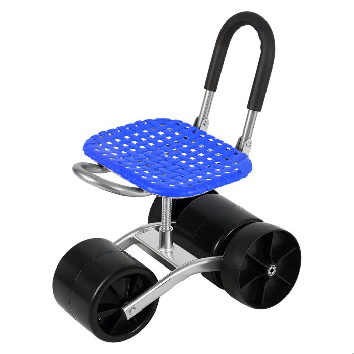 Tabouret de Jardin sur Roulettes - Chariot de Jardin Mobile avec Siège Pivotant à 360° Scooter de Jardin