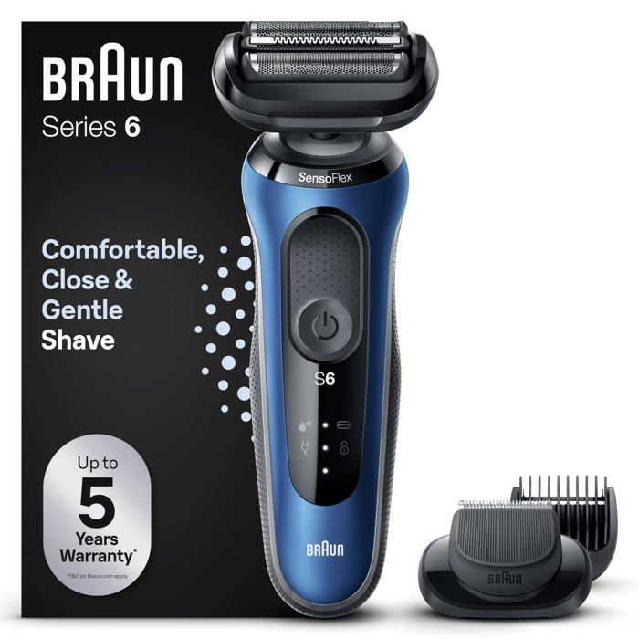 Braun Rasoir Électrique Pour Homme Series 6 61 B1500s Etanche Accessoire Tondeuse À Barbe EasyClick SensoFlex Technologie Wet et Dry Rechargeable Rasoir À Grille Sans Fil - vue 8