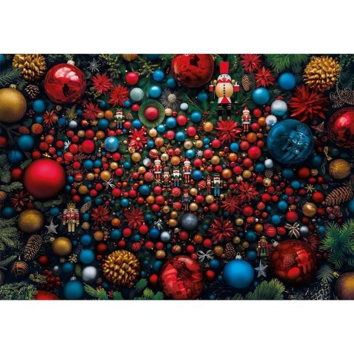 Puzzle 1000 pièces - Ambiance de noël - 70 x 50 cm - Poster inclus - 12 ans et +