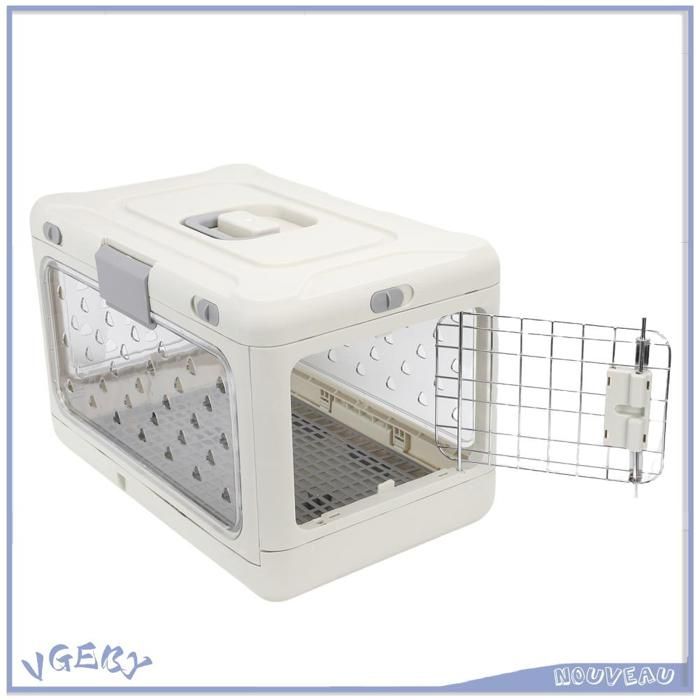 Comparer les prix de Chenil en plastique pour animaux de compagnie caisse pliable pour chat structure transparente transporteur de voyage portable