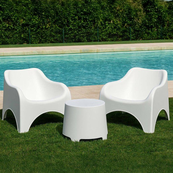 Ensemble Salon de Jardin Cormons Dmora en Plastique Blanc