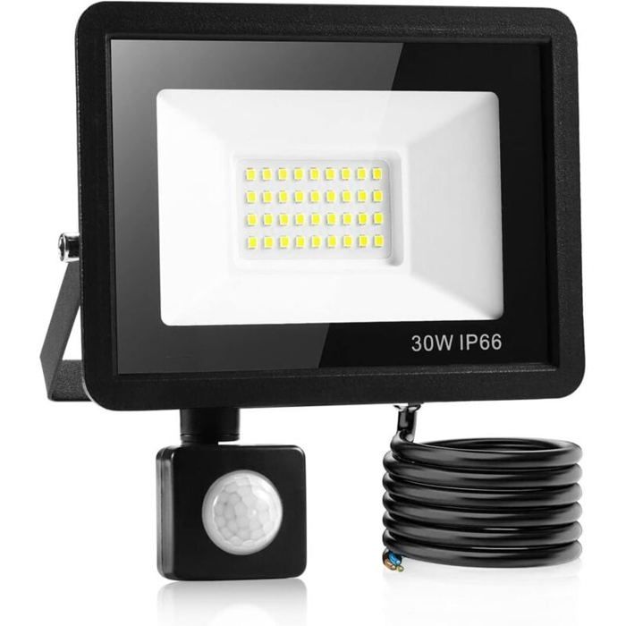 Projecteur LED extérieur - PZCC - PZCC - 30W - Détecteur mouvement 12m - IP66 étanche