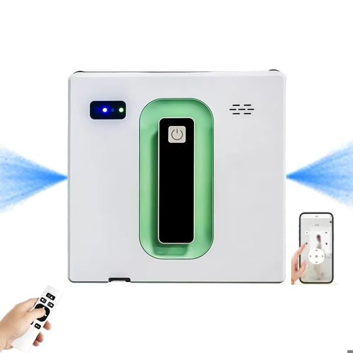 Robot de Nettoyage de Vitres 2500PA Robot Aspirateur avec Télécommande APP Double Pulvérisation Deau Navigation Intelligente