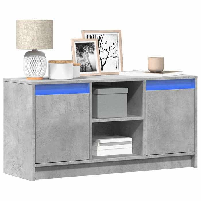 Luxueux Best*Meuble TV avec LED - JMS - Support TV/TABLE TV - Meuble salon - gris béton 100x34x50cm bois dingénierie M8853319480983