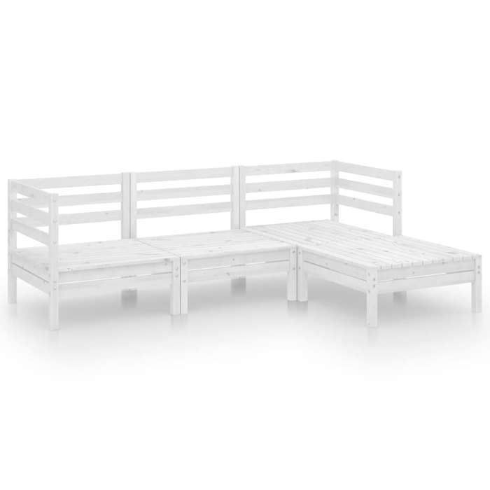 Maison Exclusive - Salon de jardin 4 pcs Bois de pin massif Blanc