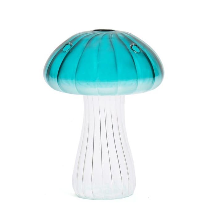 Accessoires pour plantes dintérieur - Nature & Découvertes : Vase champignon en verre - Bleu