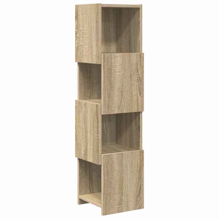 Armoire dangle Bibliothèque salon avec Rangement pratique Chêne Sonoma 25 5x25x102cm Bois dingénierie B4586