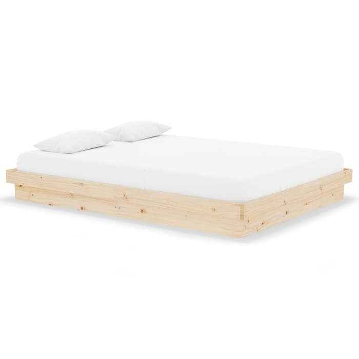 EASYLIFE Cadre de lit sans matelas bois massif 140x190 cm VIDAXL Cadre stable LL12393