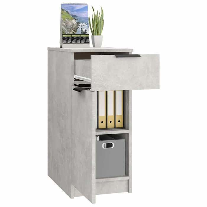 Meuble Rangement - HAOSHOP - Armoire de bureau Gris béton 335x50x75 cm Bois dingénierie&01_33205