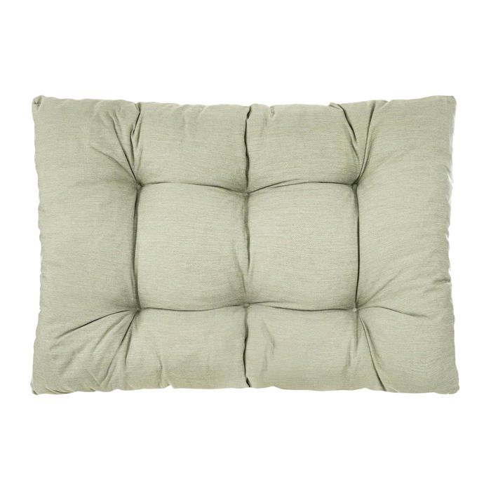 Coussin complet pour palette Europe - Assise et dossier matelassés 120 x 80 cm garnis mousse granulaire - Mobilier dextérieur