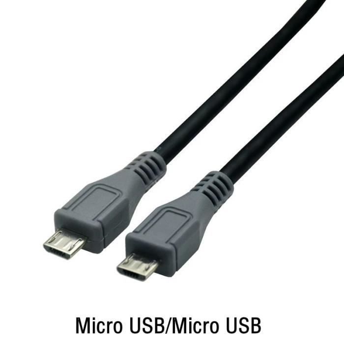 Mini Micro Cable 0.5m - Micro-micro USB - Micro mini câble USB 3.1 à 5 broches mâle vers ...