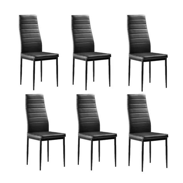 Lot de 6 Chaises de salle à manger pour Salon Chambre Cuisine Bureau Noir