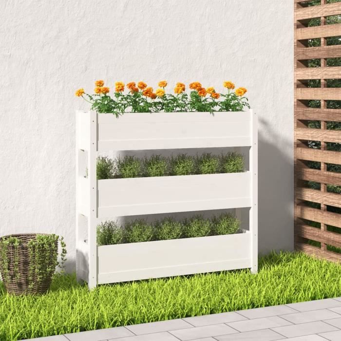 Handy Bed Jardinière Surélevée En PVC Blanc - 61x122 Cm - Empilable Et Garantie à Vie