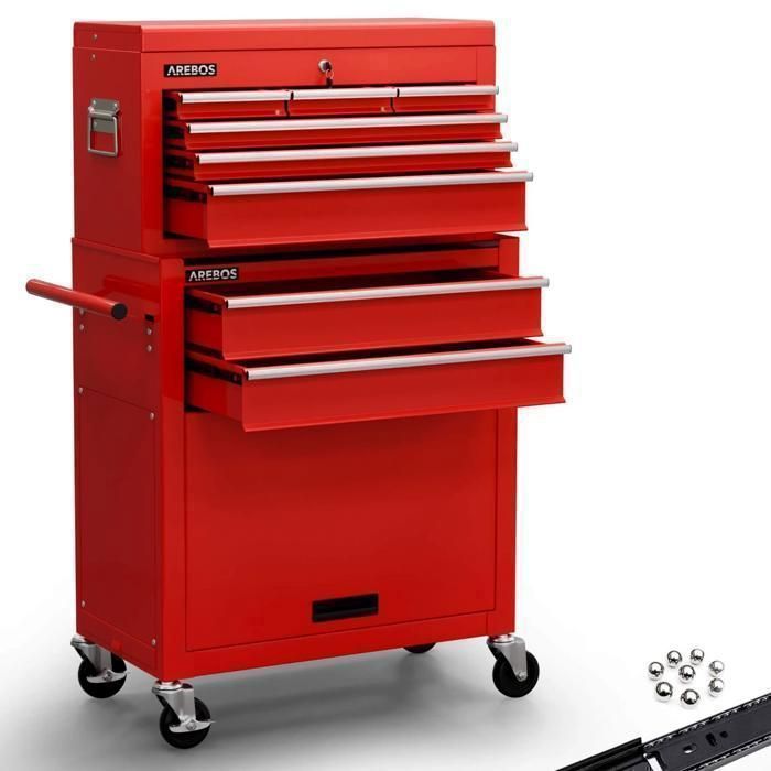 Arebos Chariot A Outils Servante D Atelier Rouge Coffre Malle Rangement Amovible Achat Vente Bac De Rangement Outils Arebos Chariot A Outils Ser Cdiscount