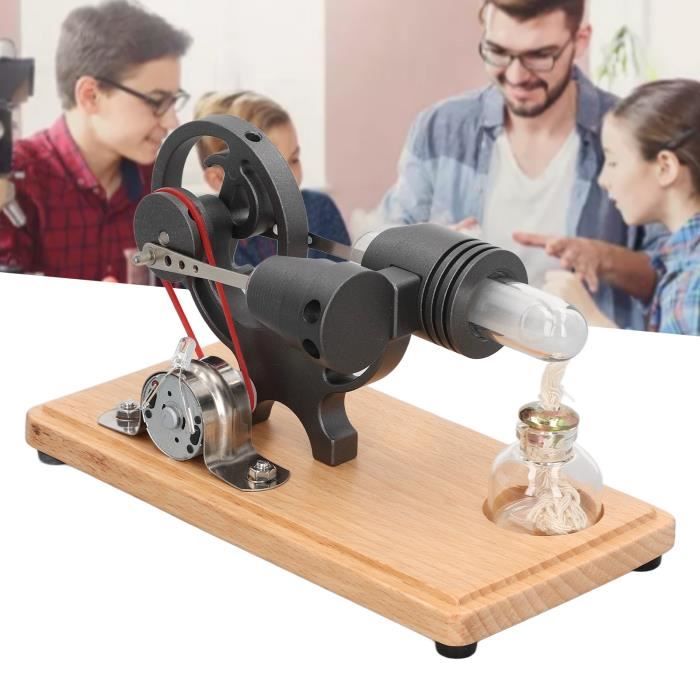 Alvinlite Modèle de moteur Stirling à air chaud, kit de mini moteur en métal, générateur d'électricité moteur, jouet éducatif, générateur d'énergie électrique, cadeau pour enfants