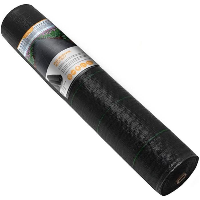 5m x 2m, Plié Film géotextile Anti Mauvaises Herbes indéchirable GardenGloss 10m² Toile de paillage Anti Mauvaises Herbes 100 g//m² Haute sensibilité aux UV